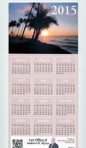 2015 Calendar w sunrise pic